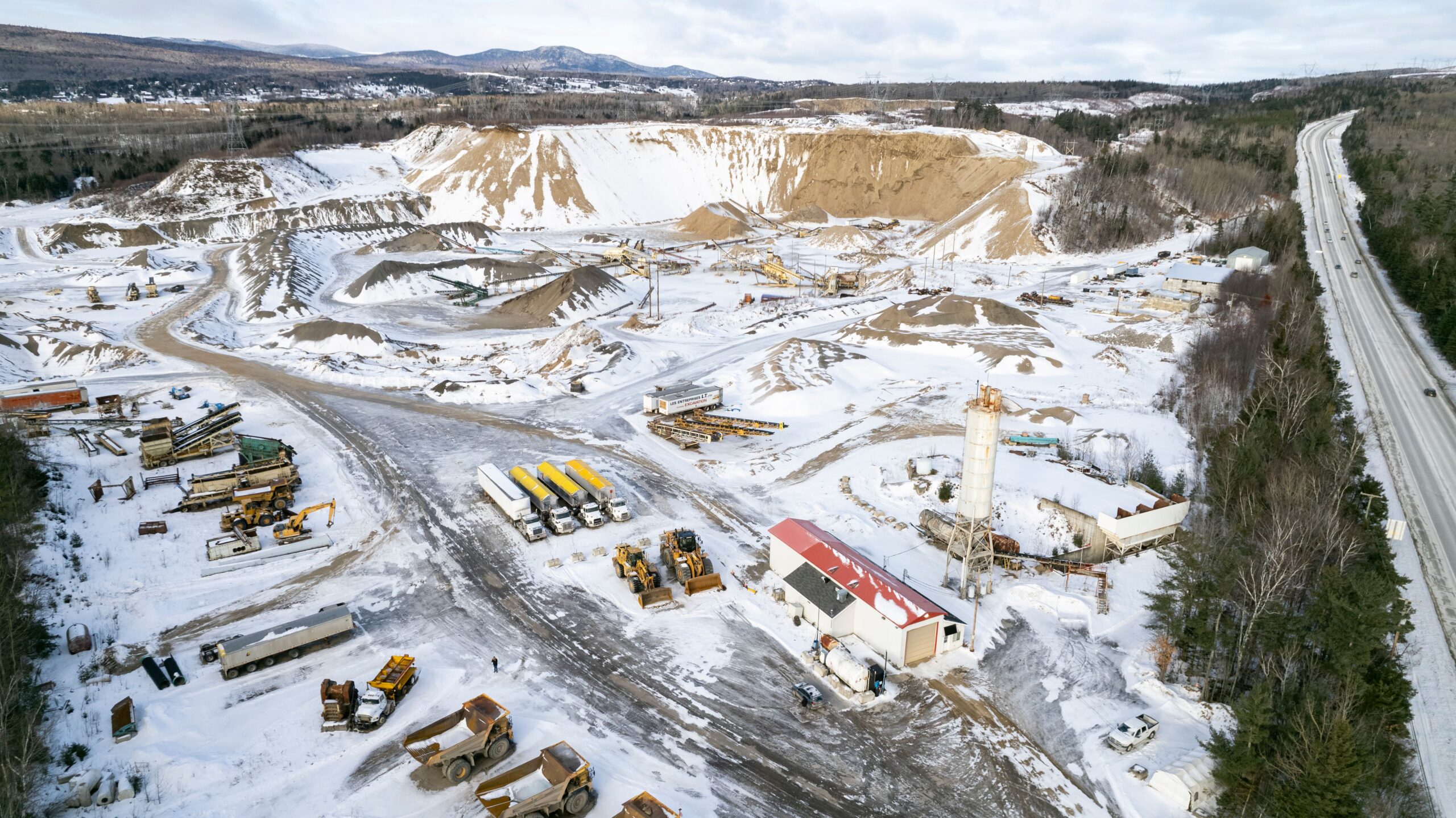 quarry in winter quebec landscape