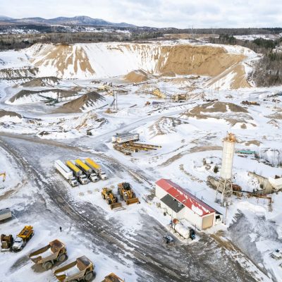 quarry in winter quebec landscape